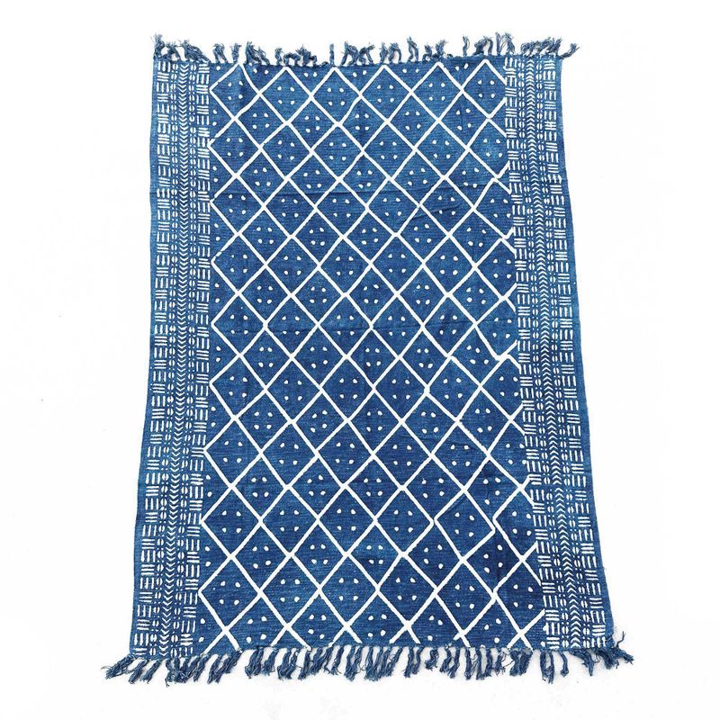 Ručno Rađeni Indigo Prekrivač - 170x120cm - Ponoćni Heerak