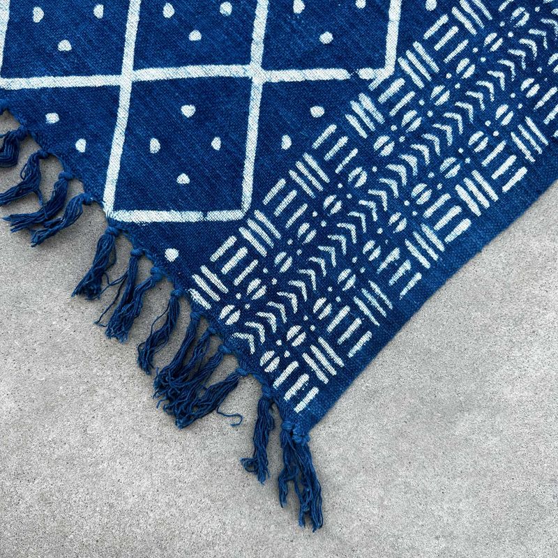 Ručno Rađeni Indigo Prekrivač - 170x120cm - Ponoćni Heerak
