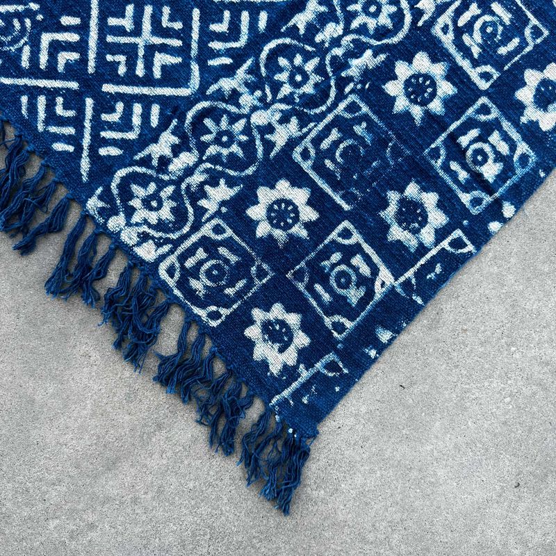 Ručno Rađeni Indigo Prekrivač - 170x120cm - Desi Pruge