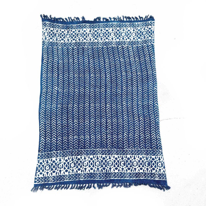 Ručno Rađeni Indigo Prekrivač - 170x120cm - Seedha Strijele