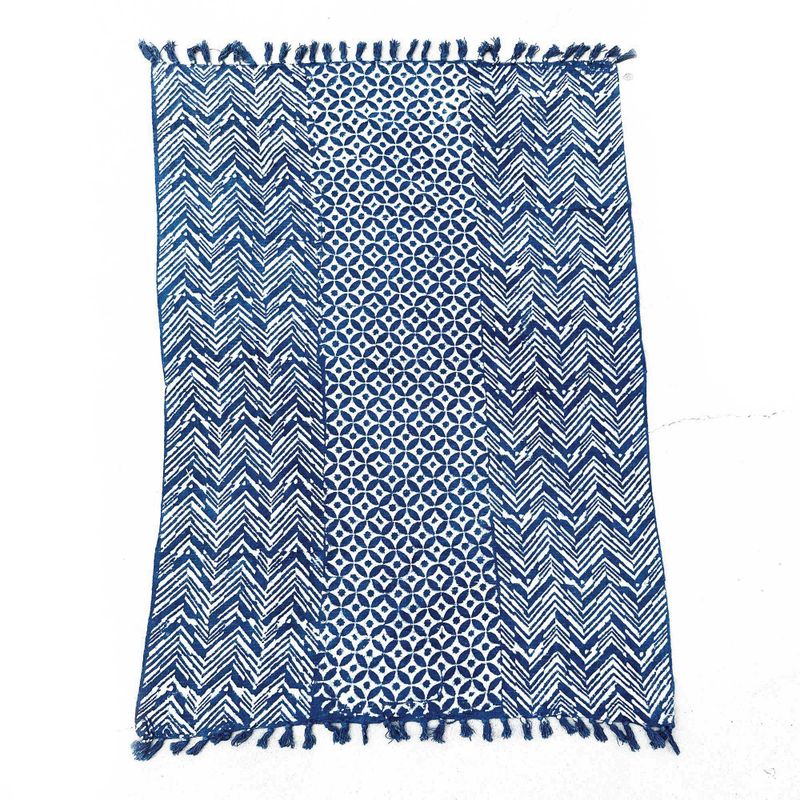 Ručno Rađeni Indigo Prekrivač - 170x120cm - Namoona Valovi