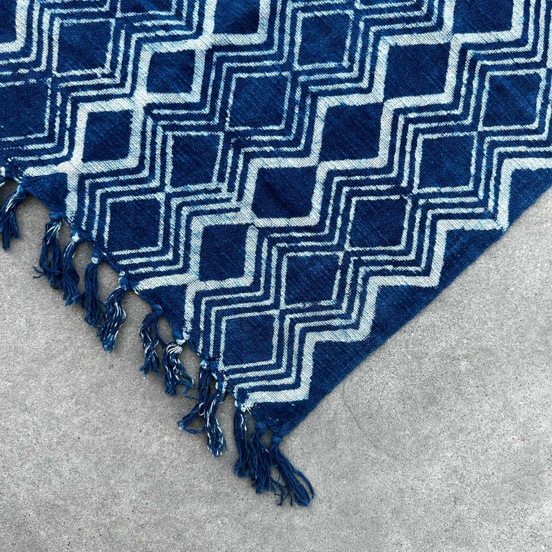 Ručno Rađeni Indigo Prekrivač - 170x120cm - Heerak motiv