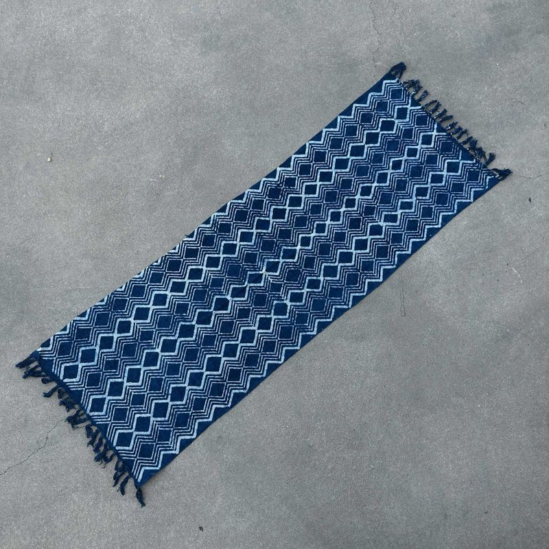 Ručno Rađeni Indigo Prekrivač - 170x120cm - Heerak motiv