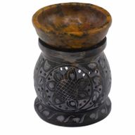 Aroma Svijećnjak 10cm- Mandala Cvijet - Crna i Žuta