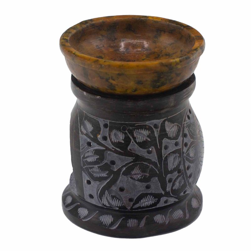Aroma Svijećnjak 10cm- Mandala Cvijet - Crna i Žuta