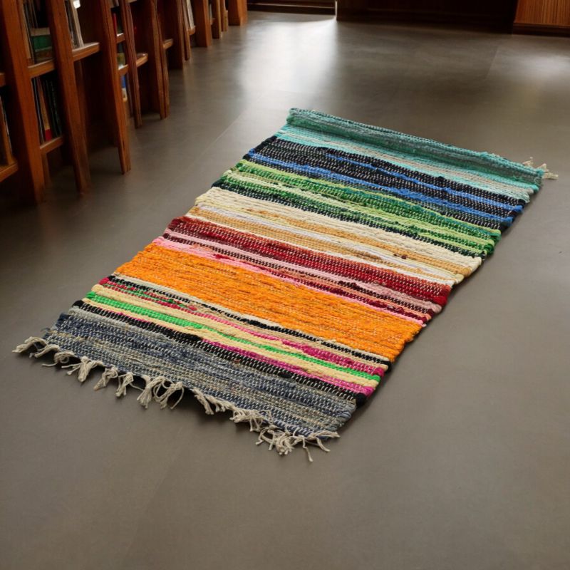 Veliki Krpeni Tepih - 150x90cm - Premium Kvaliteta - Dugine Boje