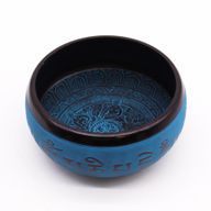 Zvučna Zdjela od Zemljanog Praha - Plava Mantra 5 Buddha - 16cm