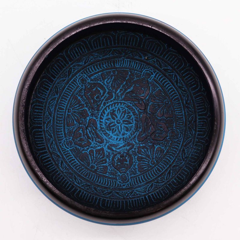 Zvučna Zdjela od Zemljanog Praha - Plava Mantra 5 Buddha - 16cm