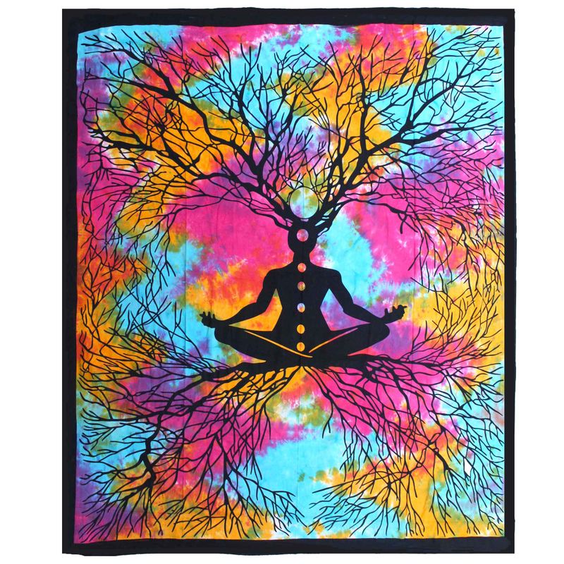 Double Pamučna Navlaka za Krevet - Yoga Drvo