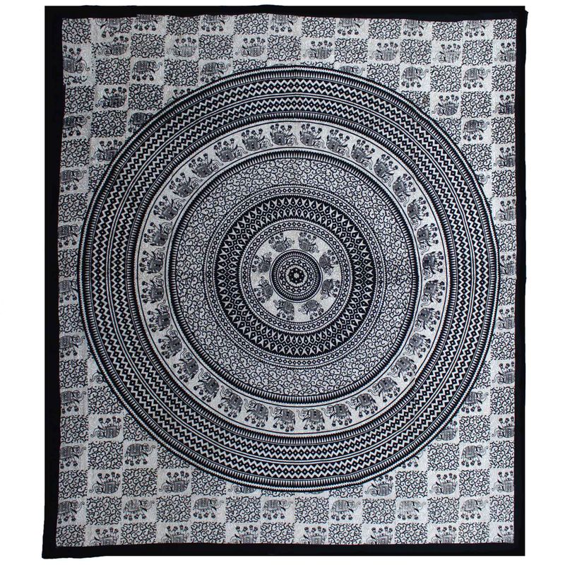 Double Pamučna Navlaka za Krevet - Mono - Slon Mandala