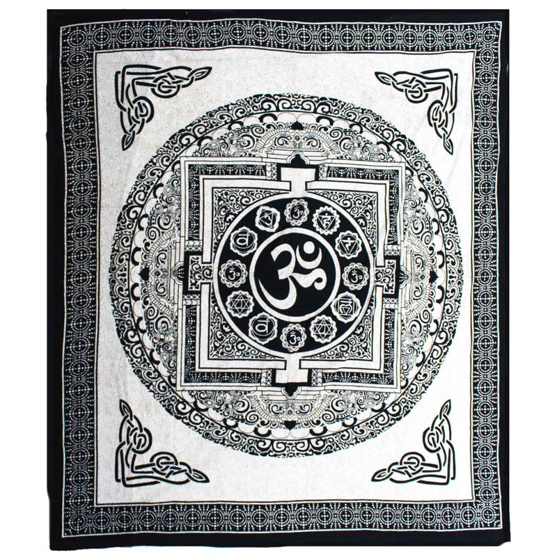 Double Pamučna Navlaka za Krevet - Mono - Om Mandala