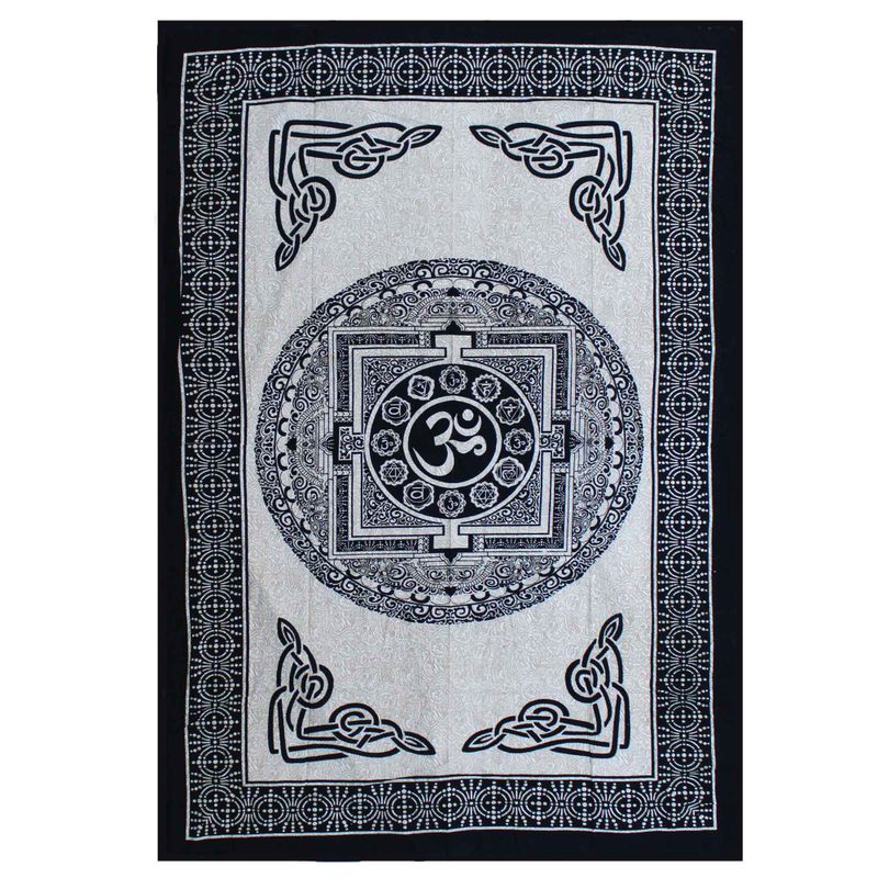 Single Pamučna Navlaka za Krevet - Mono - Om Mandala