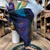 Hlače za Jogu i Festivale - Himalajski Print - Aladdin Stil - Ljubičasta