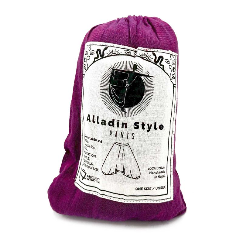 Hlače za Jogu i Festivale - Himalajski Print - Aladdin Stil - Ljubičasta
