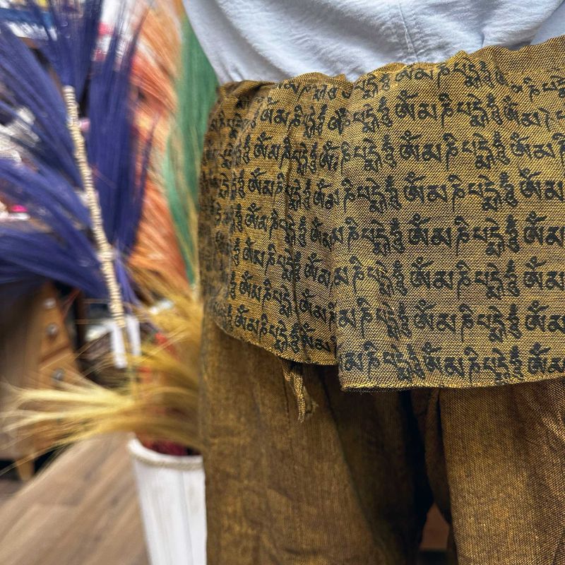 Hlače za Jogu i Festivale - Mandala Mantra Tajlanskog Ribara - Zemljano Narančasta