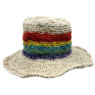 Ručno Pleteni Boho Festivalni Šešir od Konoplje i Pamuka - Duga