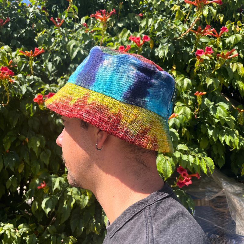 Zakrpan Boho Festivalni Šešir od Konoplje i Pamuka - Tie Dye