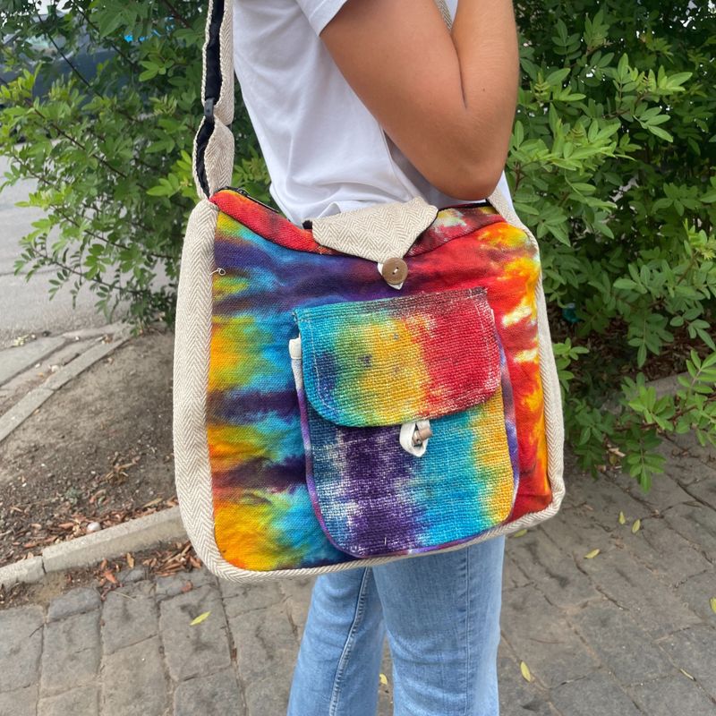 Tie-Dye Hemp Torba s Prednjim Džepom