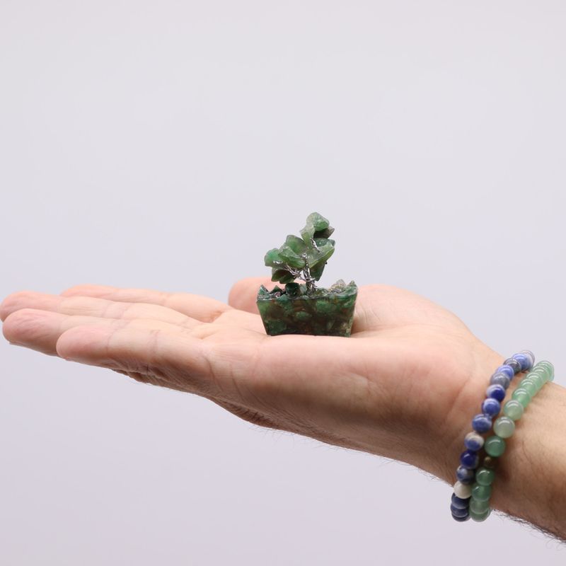 Mini Drvo Dragog Kamenja na Orgonskoj Podlozi - Zeleni Aventurin (15 kam.)