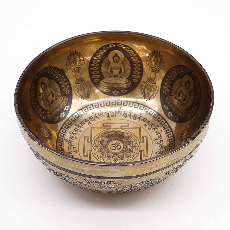 Tibetanska Iscjeljujuća Zdjela - 21cm - Om i Buddha