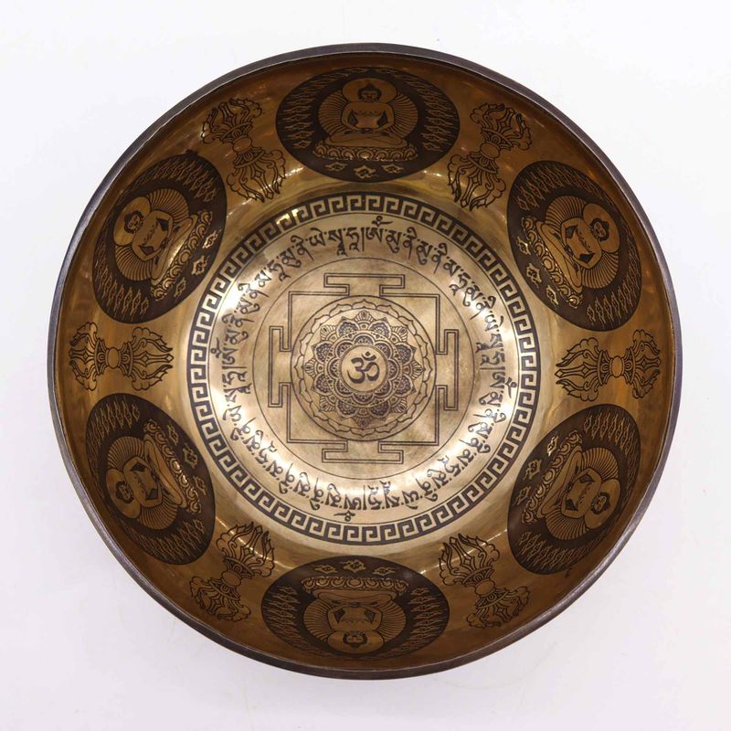 Tibetanska Iscjeljujuća Zdjela - 21cm - Om i Buddha