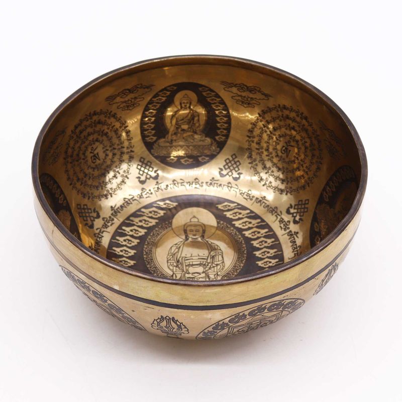 Tibetanska Iscjeljujuća Zdjela - 21cm - 5 Buddha