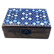 Srednja Drvena Kutija Obložena Keramikom - 15 x 10 x 6 cm - Zvjezdice