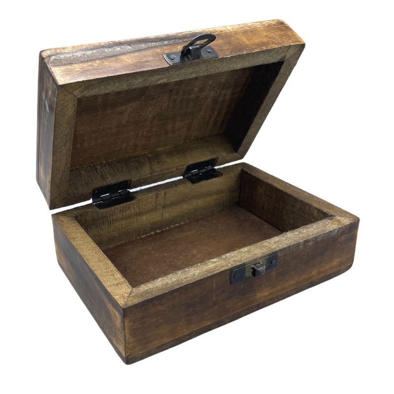 Srednja Drvena Kutija Obložena Keramikom - 15 x 10 x 6 cm - Bijela