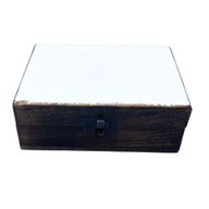 Srednja Drvena Kutija Obložena Keramikom - 15 x 10 x 6 cm - Bijela