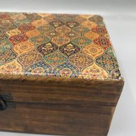 Velika Drvena Kutija Obložena Keramikom - 20 x 15 x 7.5 cm - Orijentalna