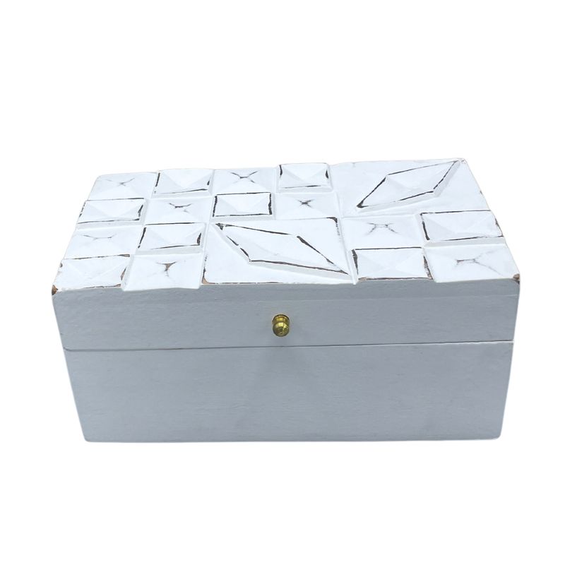 Vintage Deco - Višenamjenska kutija - 22x12x10cm - Bijeli Dijamanti