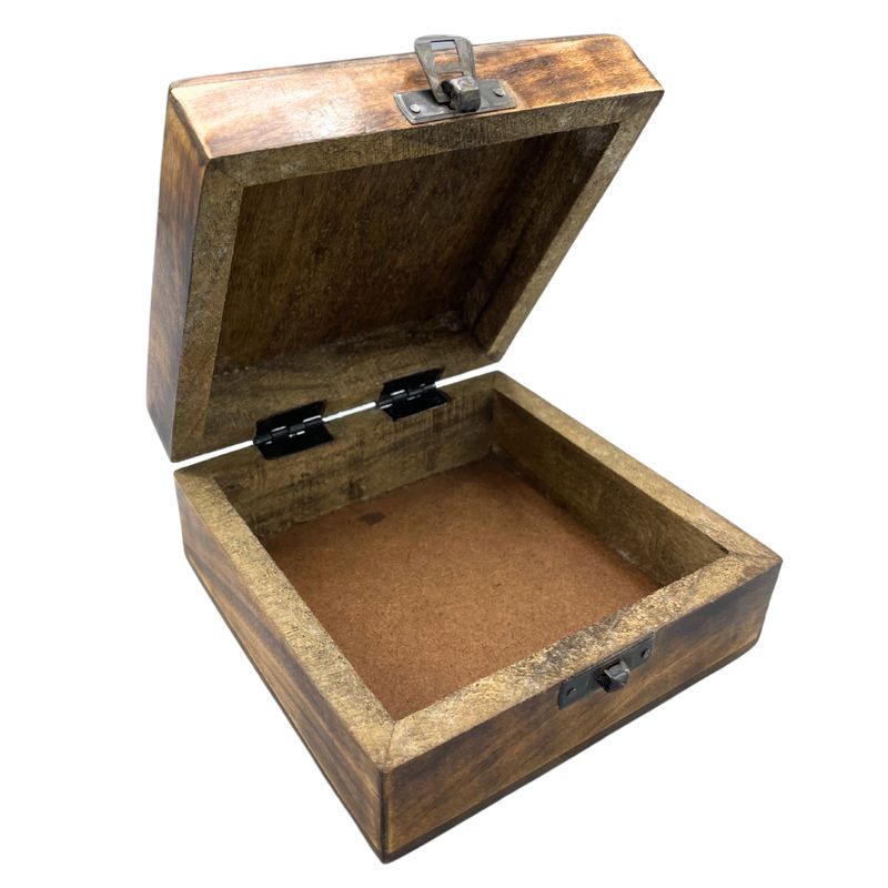 Kvadratna Drvena Spomen Kutija 13x13x6 cm - Buda