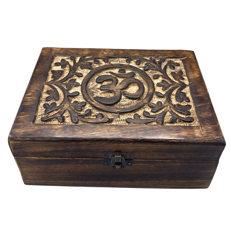 Velika Drvena Spomen Kutija 20x15x7,5 cm - Om