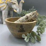 Drvena Obredna Zdjela za Kadilo - Buda - 12x7 cm