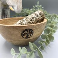 Drvena Obredna Zdjela za Kadilo - Drvo Života - 14x7 cm