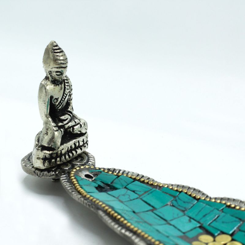 Buda i Dugi List Tibetanski Dekortivni Stalak za Tamjan