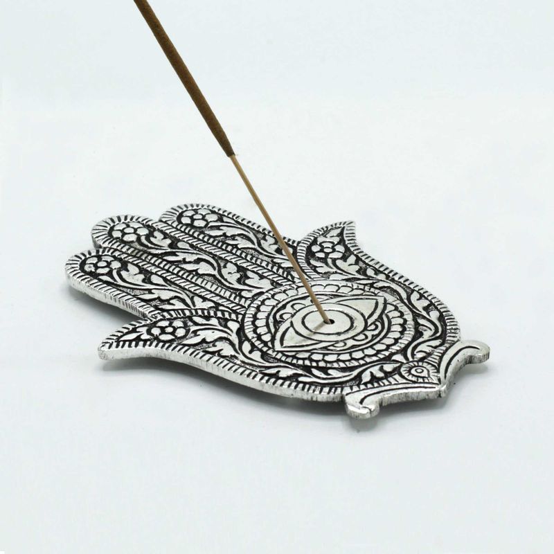 Hamsa Stalak za Mirisne Štapiće od Poliranog Aluminija 14 cm
