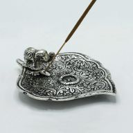 Slonov List Stalak za Mirisne Štapiće od Poliranog Aluminija 11 cm