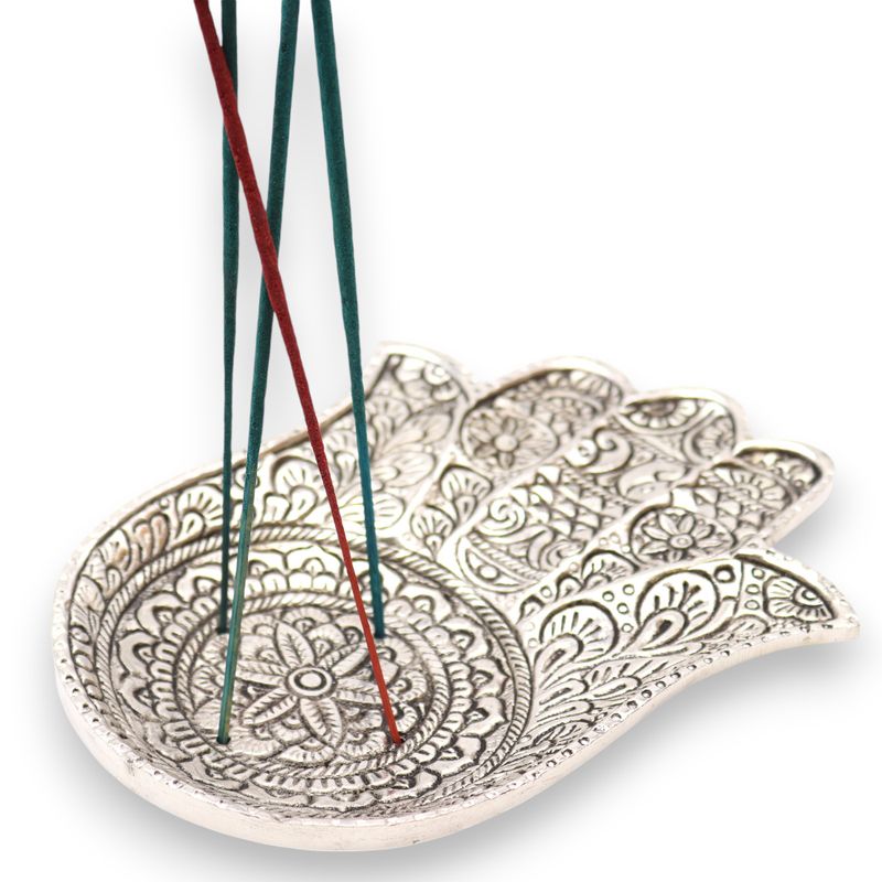 Polirani Aluminijski Veliki Hamsa Držač Štapića 18x13 cm