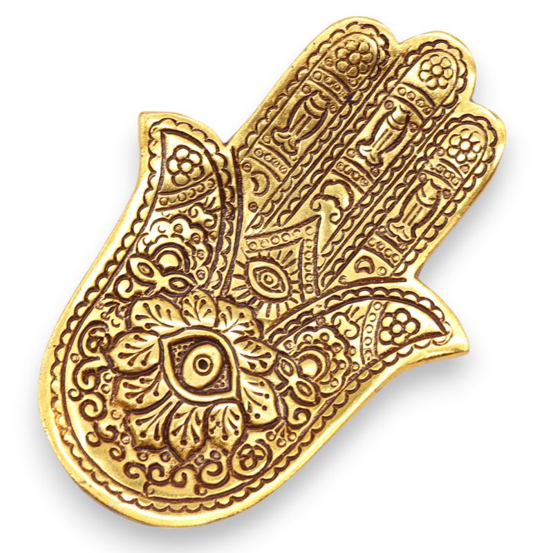 Zlatni Aluminijski Mali Hamsa Držač za Mirisa 13x5,5 cm