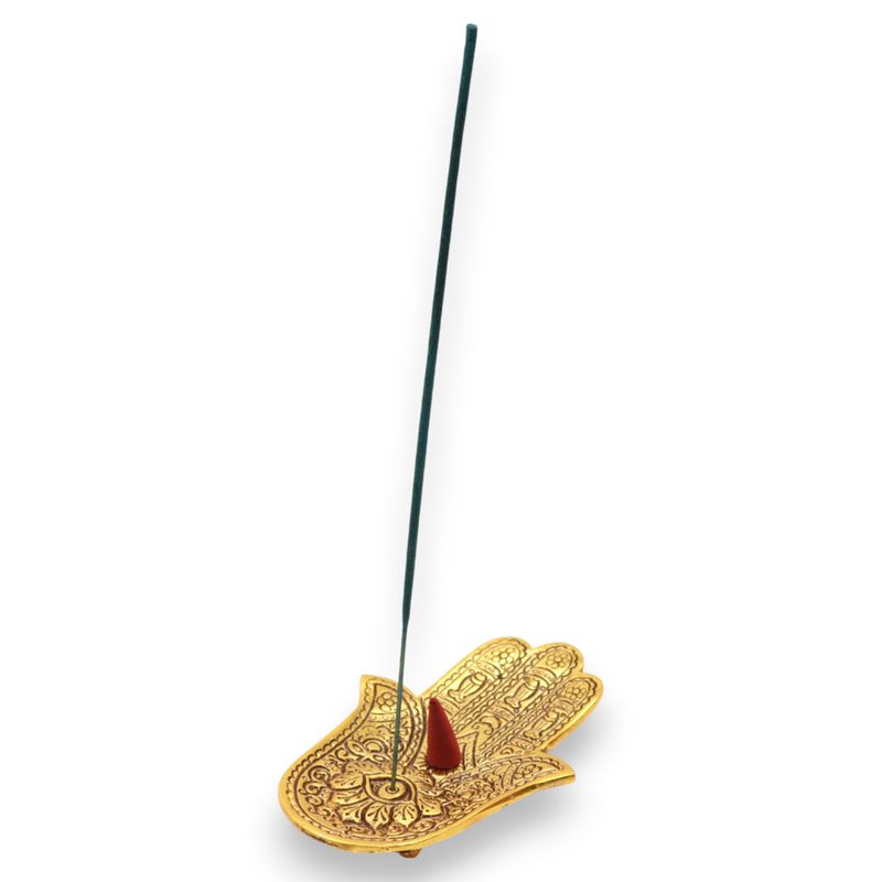 Zlatni Aluminijski Mali Hamsa Držač za Mirisa 13x5,5 cm