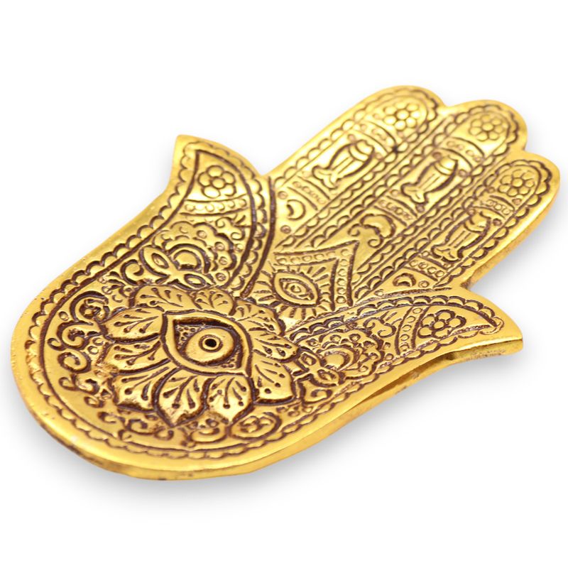 Zlatni Aluminijski Mali Hamsa Držač za Mirisa 13x5,5 cm