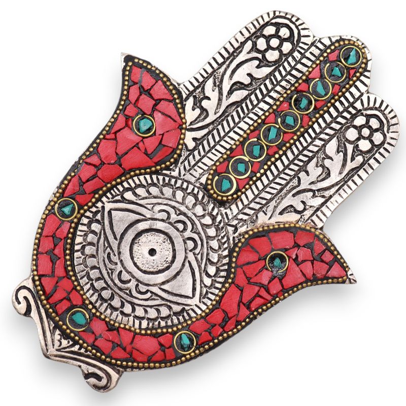 Crveno-zeleni Mali Hamsa Držač Mirisa 13x5.5cm