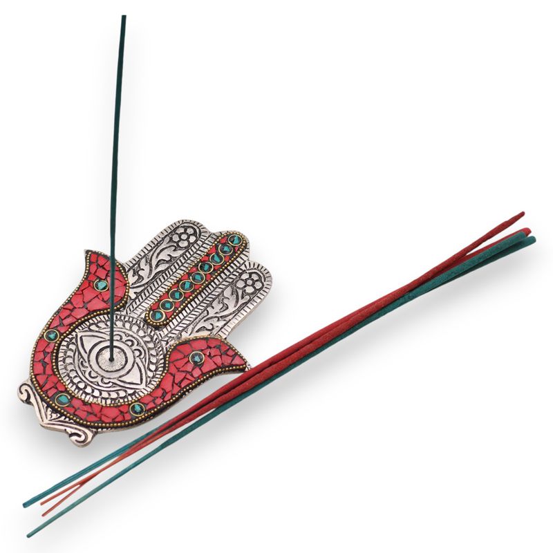 Crveno-zeleni Mali Hamsa Držač Mirisa 13x5.5cm
