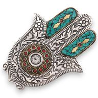 Zeleni Mali Hamsa Držač Mirisnih Štapića 13x5,5 cm