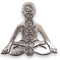 Polirani Aluminijski Držač Mirisa Sedam Čakri Yoga 12x12cm