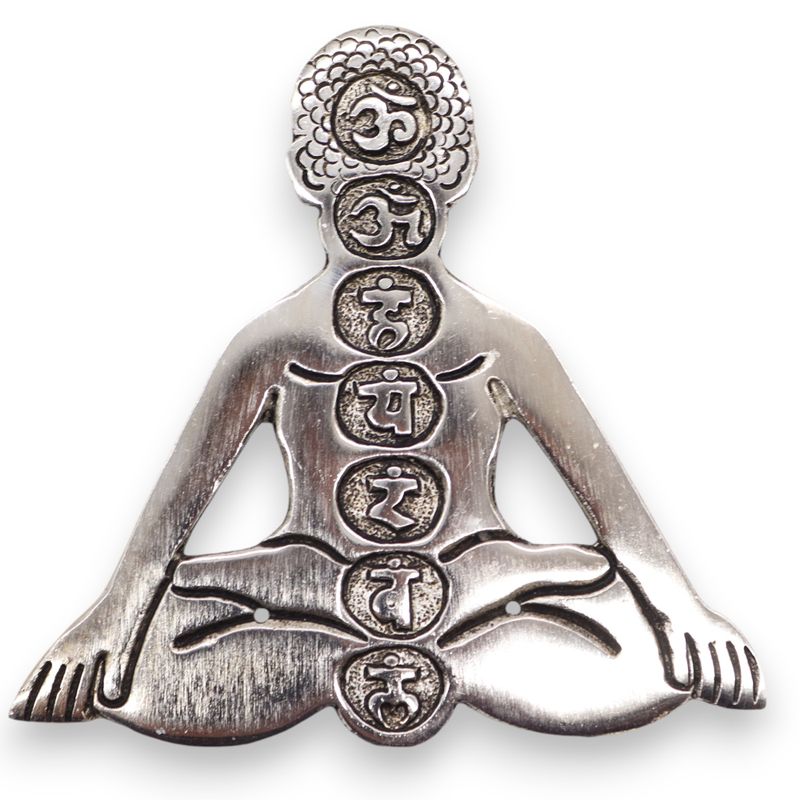 Polirani Aluminijski Držač Mirisa Sedam Čakri Yoga 12x12cm