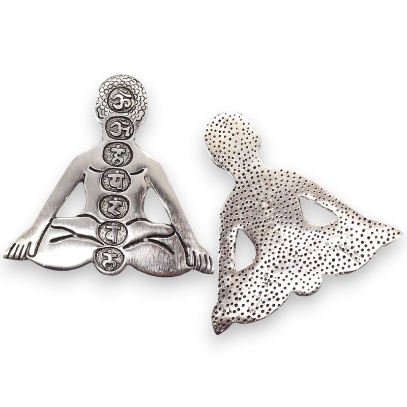 Polirani Aluminijski Držač Mirisa Sedam Čakri Yoga 12x12cm