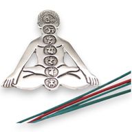 Polirani Aluminijski Držač Mirisa Sedam Čakri Yoga 12x12cm
