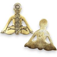 Zlatni Aluminijski Sedam Čakri Yoga Držač Mirisa 12x12cm